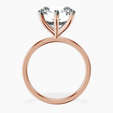 14kt Rose Gold Six Prong Solitaire 1.5mm Lab Diamond Ring side right image one