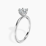 Platinum Six Prong Solitaire 1.5mm Lab Diamond Ring standing product image one