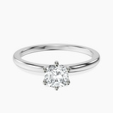 10kt White Gold Six Prong Solitaire 1.5mm Lab Diamond Ring front image