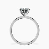 10kt White Gold Six Prong Solitaire 1.5mm Lab Diamond Ring side right image one
