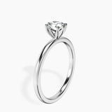 18kt White Gold Six Prong Solitaire 1.5mm Lab Diamond Ring standing product image one