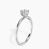 10kt White Gold Six Prong Solitaire 1.5mm Lab Diamond Ring standing product image one