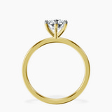 10kt Yellow Gold Six Prong Solitaire 1.5mm Lab Diamond Ring side right image one