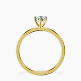 10kt Yellow Gold Six Prong Solitaire 1.5mm Lab Diamond Ring side right image one