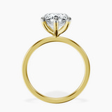 10kt Yellow Gold Six Prong Solitaire 1.5mm Lab Diamond Ring side right image one