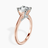10kt Rose Gold Agnes Criss cross Prong Solitaire 1.5mm Lab Diamond Ring standing product image one