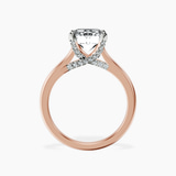18kt Rose Gold Agnes Criss cross Prong Solitaire 1.5mm Lab Diamond Ring side right image one