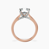 18kt Rose Gold Agnes Criss cross Prong Solitaire 1.5mm Lab Diamond Ring side right image one