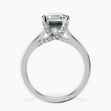 Platinum Agnes Criss cross Prong Solitaire 1.5mm Lab Diamond Ring side right image one