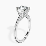 Platinum Agnes Criss cross Prong Solitaire 1.5mm Lab Diamond Ring standing product image one