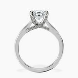 Platinum Agnes Criss cross Prong Solitaire 1.5mm Lab Diamond Ring side right image one