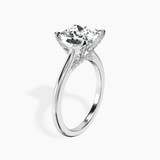 10kt White Gold Agnes Criss cross Prong Solitaire 1.5mm Lab Diamond Ring standing product image one
