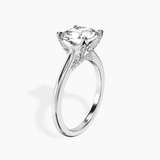 10kt White Gold Agnes Criss cross Prong Solitaire 1.5mm Lab Diamond Ring standing product image one