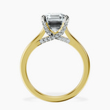 10kt Yellow Gold Agnes Criss cross Prong Solitaire 1.5mm Lab Diamond Ring side right image one