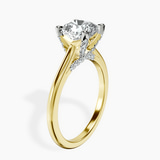 10kt Yellow Gold Agnes Criss cross Prong Solitaire 1.5mm Lab Diamond Ring standing product image one