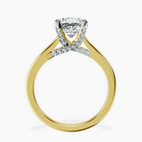 10kt Yellow Gold Agnes Criss cross Prong Solitaire 1.5mm Lab Diamond Ring side right image one