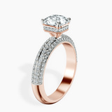14ct Rose Gold Casimer Secret Halo Lab Diamond Ring standing product image one