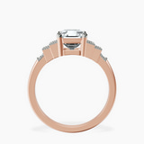 9ct Rose Gold Joy Tapering Side Stone Lab Diamond Ring side right image one