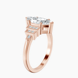 9ct Rose Gold Joy Tapering Side Stone Lab Diamond Ring standing product image one