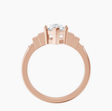 9ct Rose Gold Joy Tapering Side Stone Lab Diamond Ring side right image one