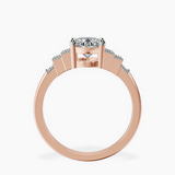 9ct Rose Gold Joy Tapering Side Stone Lab Diamond Ring side right image one