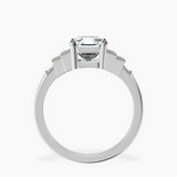 Platinum Joy Tapering Side Stone Lab Diamond Ring side right image one
