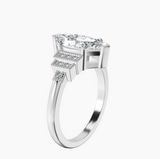 Platinum Joy Tapering Side Stone Lab Diamond Ring standing product image one