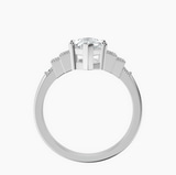 Platinum Joy Tapering Side Stone Lab Diamond Ring side right image one