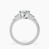 Platinum Joy Tapering Side Stone Lab Diamond Ring side right image one