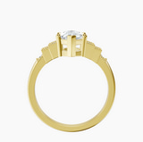 14ct Yellow Gold Joy Tapering Side Stone Lab Diamond Ring side right image one