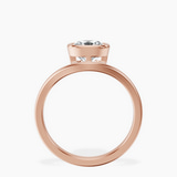 10kt Rose Gold Bezel Crest Solitaire Lab Diamond Ring side right image one