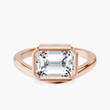 18ct Rose Gold Bezel Crest Solitaire Lab Diamond Ring front image