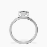 Platinum Bezel Crest Solitaire Lab Diamond Ring side right image one