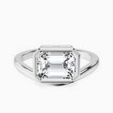 14ct White Gold Bezel Crest Solitaire Lab Diamond Ring front image
