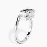 14ct White Gold Bezel Crest Solitaire Lab Diamond Ring standing product image one
