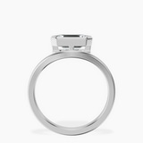 14ct White Gold Bezel Crest Solitaire Lab Diamond Ring side right image one