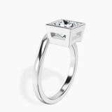 10kt White Gold Bezel Crest Solitaire Lab Diamond Ring standing product image one