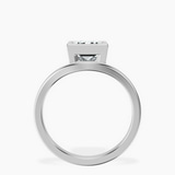 10kt White Gold Bezel Crest Solitaire Lab Diamond Ring side right image one