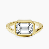 14ct Yellow Gold Bezel Crest Solitaire Lab Diamond Ring front image