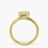 14ct Yellow Gold Bezel Crest Solitaire Lab Diamond Ring side right image one