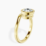 18kt Yellow Gold Bezel Crest Solitaire Lab Diamond Ring standing product image one