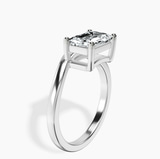 10kt White Gold Crest Four Prong Solitaire Lab Diamond Ring standing product image one