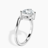 Platinum Crest Four Prong Solitaire Lab Diamond Ring standing product image one