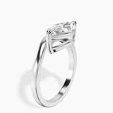 Platinum Crest Four Prong Solitaire Lab Diamond Ring standing product image one