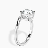 10kt White Gold Crest Four Prong Solitaire Lab Diamond Ring standing product image one