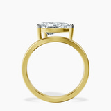 18kt Yellow Gold Crest Four Prong Solitaire Lab Diamond Ring side right image one