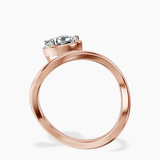 9ct Rose Gold Infinity Crest Four Prong Solitaire Lab Diamond Ring side right image one