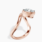 9ct Rose Gold Infinity Crest Four Prong Solitaire Lab Diamond Ring standing product image one