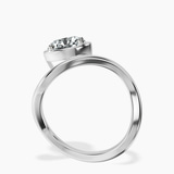 Platinum Infinity Crest Four Prong Solitaire Lab Diamond Ring side right image one
