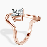 9ct Rose Gold Crest Sculpt Four Prong Solitaire Lab Diamond Ring standing product image one
